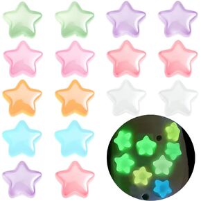 20PCS Colorful Glow in the Dark Star Shoe Charms Glowing Stars Shoe Decorations Charm Cute Bling Star Junk Charms for Shoes Decoration Womens Mixed Stars Shoes Buckle Decor Accessories for Women in Saudi Arabia