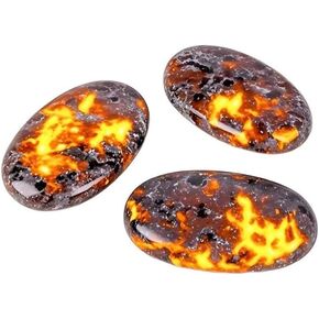 3 قطعة لهب بيضاوي حجر يوبيرلايت 2 "-2.4" لصخور النافورة ديكور بلورات استشفاء يوبيرلايت حجر قلق النخيل in Kuwait