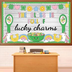 لوحة إعلانات يوم القديس باتريك لتزيين لوحة الحظ شامروك الورقية مجموعة لوحة إعلانات للفصل الدراسي لعيد القديس باتريك مع وحيد القرن لعطلة الأيرلندية في مارس ومدرسة رياض الأطفال وديكور جدار باب الفصل الدراسي in Kuwait