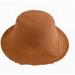mynoogin® Frayed Edge Bucket Hat – Soft Washed Cotton Unisex Sun Hat, Raw Brim, Lightweight Foldable, One Size Fits Most in Saudi Arabia