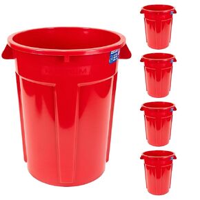 Magnum 55 Gallon Trash Can, High-Vis Red, Construction Grade, Heavy Duty Plastic, Jobsite Ready for Handling and Holding Garbage CMTC-C000-55R03 (3 Pack) in Saudi Arabia