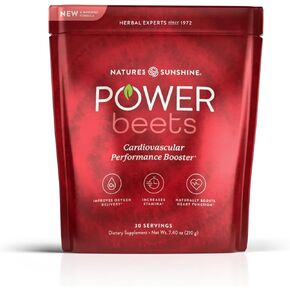 Nature's Sunshine Power Beets - مزيج غذائي حاصل على براءة اختراع من مسحوق جذر البنجر والمغذيات لتعزيز الأداء والوضوح العقلي والحيوية - غير معدل وراثيًا، وخالي من الصويا والغلوتين - 30 وجبة طاقة in Kuwait