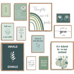 ملصقات الصحة العقلية باللون الأخضر المريمية، ملصق مسائل الصحة العقلية، ديكور مكتب العلاج (غير مؤطر) in Kuwait