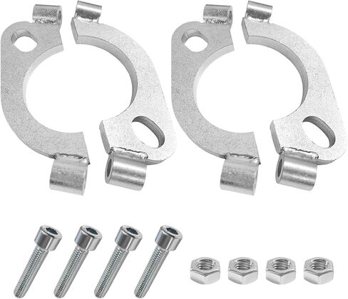 2 PCS Split Flange Repair Kit, 2.5" Carbon Steel Split Flat Oval Exhaust Gasket Kit with Bolts & Nuts, Universal Exhaust Flange Connection Replacement Set for 51mm OD Pipes in Saudi Arabia