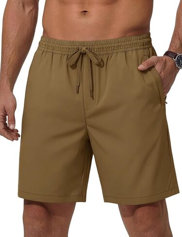 MAGCOMSEN Men's 7 Inch Casual Shorts Twill Polyester Summer Beach Athletic Water Resistant 7" Shorts with Zipper Pockets in Saudi Arabia
