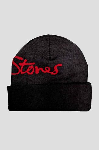 Rolling Stones Beanie Hat Embellished Classic Tongue Official Unisex Black Size One Size in Saudi Arabia