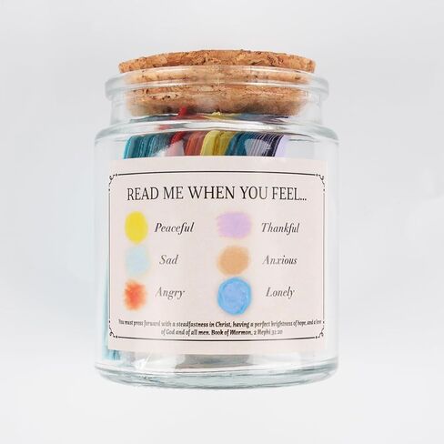 Book of Mormon Inspiration Jar, Scripture Quote Cards With References for Daily Devotionals, Latter-day Saint (LDS) Gift-Ready Jar and Box in Kuwait
