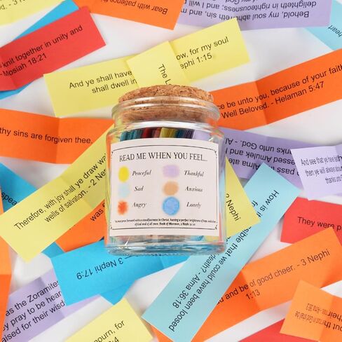 Book of Mormon Inspiration Jar, Scripture Quote Cards With References for Daily Devotionals, Latter-day Saint (LDS) Gift-Ready Jar and Box in Kuwait