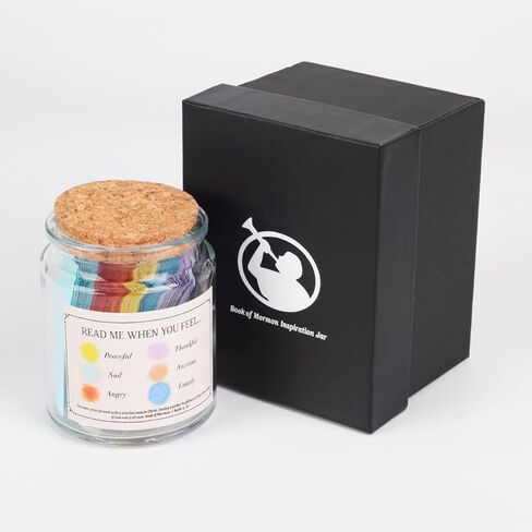 Book of Mormon Inspiration Jar, Scripture Quote Cards With References for Daily Devotionals, Latter-day Saint (LDS) Gift-Ready Jar and Box in Kuwait