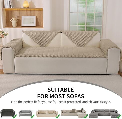 Couch Cover for Dogs Washable, Non-Slip Couch Covers for Sofa,Fuzzy Pet-Friendly Couch Cover for 3 Cushion Couches （Brown,27.6" x 59"/70 x 150cm in Saudi Arabia