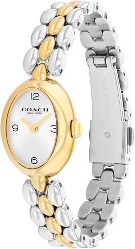 COACH Sammy Women's 2H Quartz Watch Gift Set with Matching Adjustable Jewelry Bracelet - Oval Case - Minimalist Style - Gift for Her - 22.5mm in Saudi Arabia