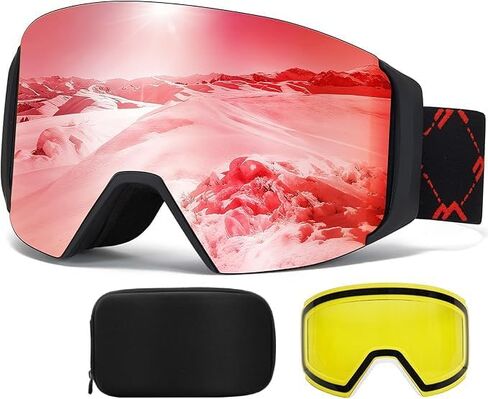 VCOROS Magnetic Ski Goggles with Quick-Change Lens, OTG Design, Anti-Fog snow goggles, UV400 Protection Snowboard Goggles in Saudi Arabia