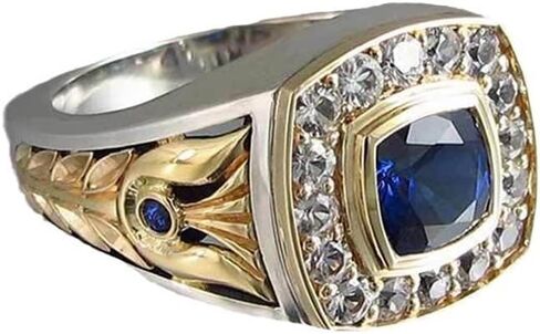 White Gold Plated Blue Cubic Zirconia Statement Ring Personalized Accessory Ideal for Women's Daily Casual Wear Party Holiday Anniversary Love Jewelry Gift in Saudi Arabia