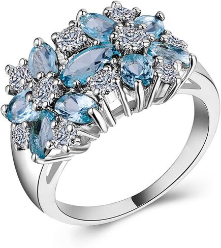 Aesthetic Luxury Flower Cubic Zirconia Ring Female Anniversary Party Jewelry in Saudi Arabia