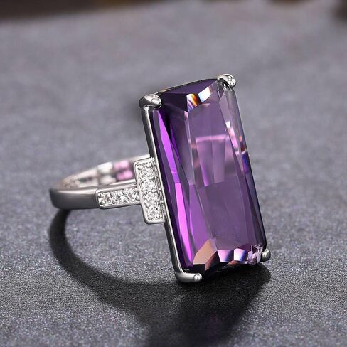 Charming Trendy Purple Cubic Zirconia Rings for Women Luxury Party Accessories Jewelry in Saudi Arabia