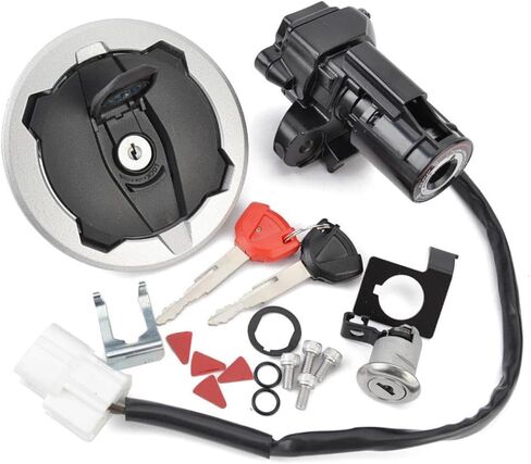 Fuel Cap Ignition Switch Seat Lock with Key Kit 51049-0735 27048-5144 400 ABS EX400 ER400 Z400 Compatible with Automotive Motorcycle Parts for Part Number 51049-0735 in Saudi Arabia