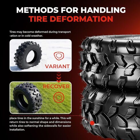 إطارات ATV/UTV مقاس 20x9.50-8، إطارات الطين لجميع التضاريس مقاس 20x9.50x8,4 طبقات، مداس اتجاهي، بدون أنابيب، مجموعة من 2 in Kuwait