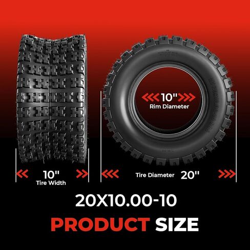 مجموعة من إطارات 20x10-10 ATV UTV، إطارات 20x10x10 لجميع التضاريس، مصنفة بـ 4 طبقات، بدون أنابيب in Kuwait