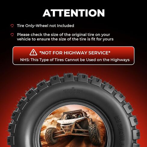 مجموعة من إطارات 20x10-10 ATV UTV، إطارات 20x10x10 لجميع التضاريس، مصنفة بـ 4 طبقات، بدون أنابيب in Kuwait