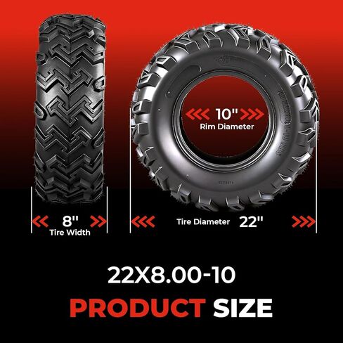 مجموعة من إطارات 22x8-10 ATV UTV، إطارات 22x8x10 لجميع التضاريس، مصنفة بـ 4 طبقات، بدون أنابيب in Kuwait