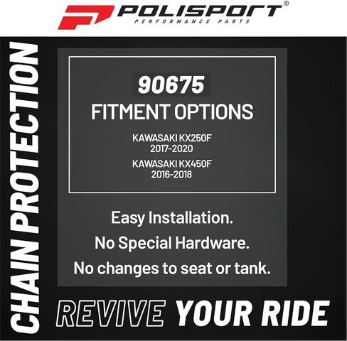 Polisport Motocross Motorcycles (MX) Chain Guide + Chain Slider for Kawasaki KX250F (2017-2020) and KX450F (2016-2018) Dirt Bikes - OEM Quality TPU Chain Guide & Slider, Durable, Black in Saudi Arabia