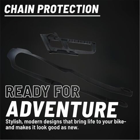 Polisport Motocross Motorcycles (MX) Chain Guide + Chain Slider for Kawasaki KX250F (2017-2020) and KX450F (2016-2018) Dirt Bikes - OEM Quality TPU Chain Guide & Slider, Durable, Black in Saudi Arabia