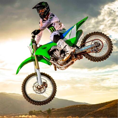 Polisport Motocross Motorcycles (MX) Chain Guide + Chain Slider for Kawasaki KX250F (2017-2020) and KX450F (2016-2018) Dirt Bikes - OEM Quality TPU Chain Guide & Slider, Durable, Black in Saudi Arabia