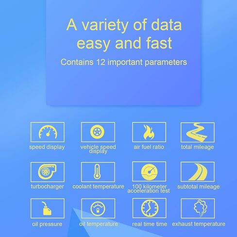 مقياس OBD2، شاشة عرض رقمية متعددة الوظائف، 9 فولت إلى 16 فولت للمركبات 12 فولت - مراقبة في الوقت الحقيقي، شاشة ساطعة عالية الوضوح، سهلة التركيب in Kuwait