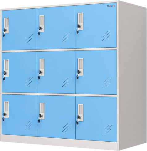 MECOLOR Storage Locker for Employee, Metal Locker for Office,Gym lockers, Lockable Steel Locker for Home… (Full White, 9D) in Saudi Arabia