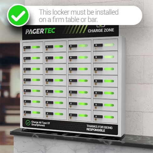 pagertec Cubby 28 Bay خزانة محطة شحن الهاتف الخليوي، محطة شحن USB منشطة للقفل الرقمي، إعداد سهل - مثبت على الحائط أو قائم على الأرض، جميع أنواع كابلات الشحن in Kuwait
