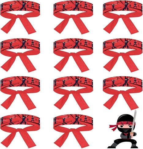ZOIIWA 48Pcs Karate Headbands Birthday Party Favors Colorful Karate Themed Headbands Party Decorations for Kids Boys Girls Adults Birthday Party Supplies Costumes Decorations and Gifts Adjustable Size in Saudi Arabia
