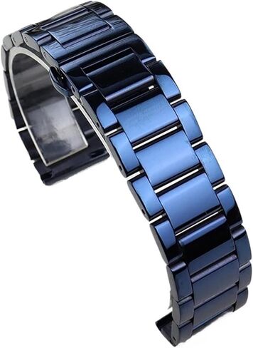 Stainless Steel Watch Strap Dark Blue Color 20mm 22mm Bracelet Metal Watch Bands Watch Accessories Universal in Saudi Arabia