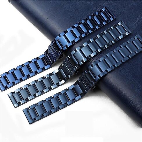 Stainless Steel Watch Strap Dark Blue Color 20mm 22mm Bracelet Metal Watch Bands Watch Accessories Universal in Saudi Arabia
