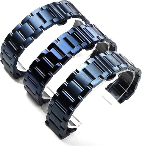 Stainless Steel Watch Strap Dark Blue Color 20mm 22mm Bracelet Metal Watch Bands Watch Accessories Universal in Saudi Arabia