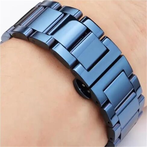 Stainless Steel Watch Strap Dark Blue Color 20mm 22mm Bracelet Metal Watch Bands Watch Accessories Universal in Saudi Arabia