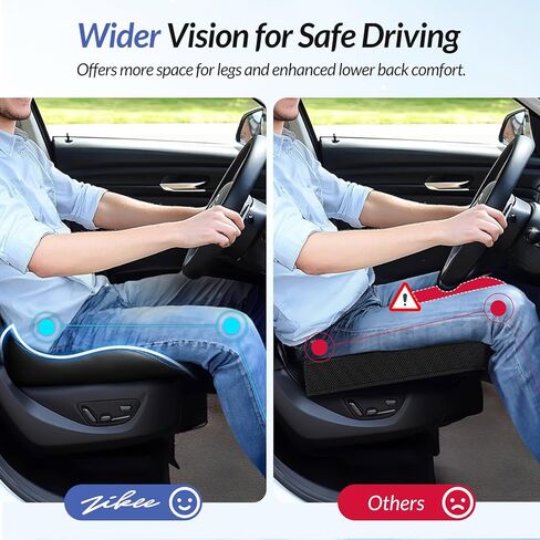 وسادة مقعد السيارة الجلدية من زيكي للقيادة تخفف آلام عظام الذيل والفخذ، وسادة مقعد مريحة من إسفنج الذاكرة المزدوج للسيارة، ظهر مرتفع لرؤية أوسع، غطاء مقاوم للفرك وسهل التنظيف، غير قابل للانزلاق in Kuwait
