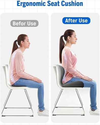 وسادة مقعد مطورة من إسفنج الذاكرة المريح، وسادة دعم أسفل الظهر لكرسي المكتب، وسادة مقعد السيارة من إسفنج الذاكرة مع تصميم مريح على شكل حرف L للسيارة والشاحنة والمكتب والكراسي ومقعد المكتب in Kuwait