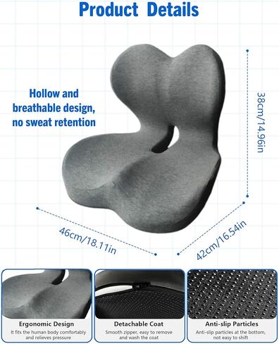 وسادة مقعد مطورة من إسفنج الذاكرة المريح، وسادة دعم أسفل الظهر لكرسي المكتب، وسادة مقعد السيارة من إسفنج الذاكرة مع تصميم مريح على شكل حرف L للسيارة والشاحنة والمكتب والكراسي ومقعد المكتب in Kuwait