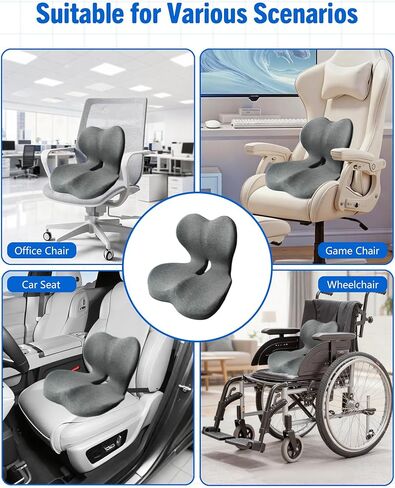 وسادة مقعد مطورة من إسفنج الذاكرة المريح، وسادة دعم أسفل الظهر لكرسي المكتب، وسادة مقعد السيارة من إسفنج الذاكرة مع تصميم مريح على شكل حرف L للسيارة والشاحنة والمكتب والكراسي ومقعد المكتب in Kuwait
