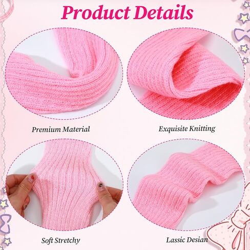 1 Pair Hot Pink Leg Warmers 80s Women, Fashion Ribbed Knit Striped Leg Warmers for Girls, Ankle Warmer Socks Fall Winter Gifts, 80s 90s Neon Accessories for Y2k Party Yoga Dance Sports (15.75"×2.75") in Saudi Arabia