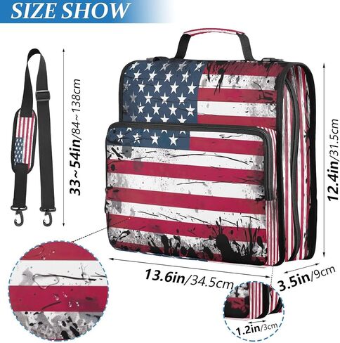 حافظة بسحاب مقاوم للماء مع حزام كتف، حافظة صياد ثلاثية الحلقات بتصميم مسطح ومقصورات متعددة للمدرسة والمكتب والبالغين والأطفال in Kuwait