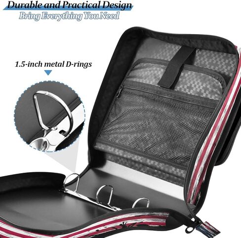 حافظة بسحاب مقاوم للماء مع حزام كتف، حافظة صياد ثلاثية الحلقات بتصميم مسطح ومقصورات متعددة للمدرسة والمكتب والبالغين والأطفال in Kuwait