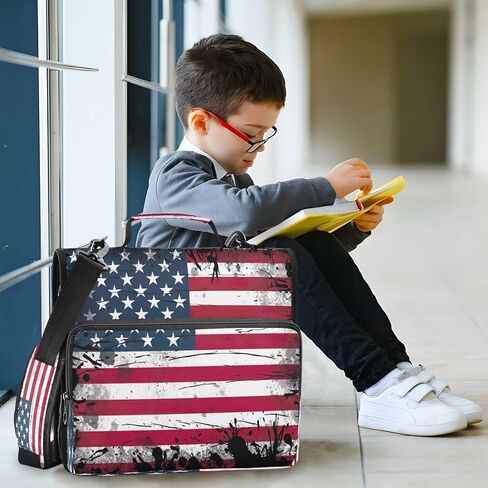 حافظة بسحاب مقاوم للماء مع حزام كتف، حافظة صياد ثلاثية الحلقات بتصميم مسطح ومقصورات متعددة للمدرسة والمكتب والبالغين والأطفال in Kuwait