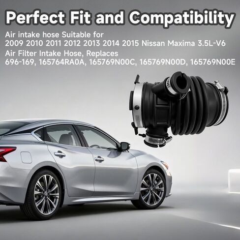 696-169 165769N00C خرطوم دخول الهواء للمحرك متوافق مع نيسان ماكسيما 2009 2010 2011 2012 2013 2014 2015، 3.5L-V6 in Kuwait