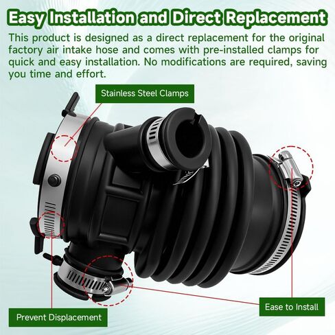 696-169 165769N00C خرطوم دخول الهواء للمحرك متوافق مع نيسان ماكسيما 2009 2010 2011 2012 2013 2014 2015، 3.5L-V6 in Kuwait