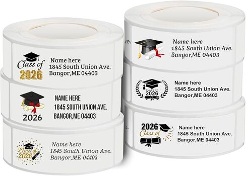 Personalized Graduation Return Address Label - Self-Adhesive Label Rolls 120/250 Stickers in Saudi Arabia