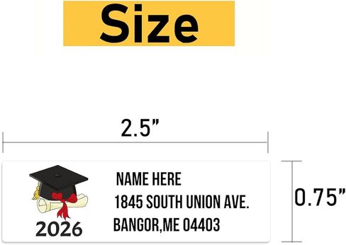 Personalized Graduation Return Address Label - Self-Adhesive Label Rolls 120/250 Stickers in Saudi Arabia
