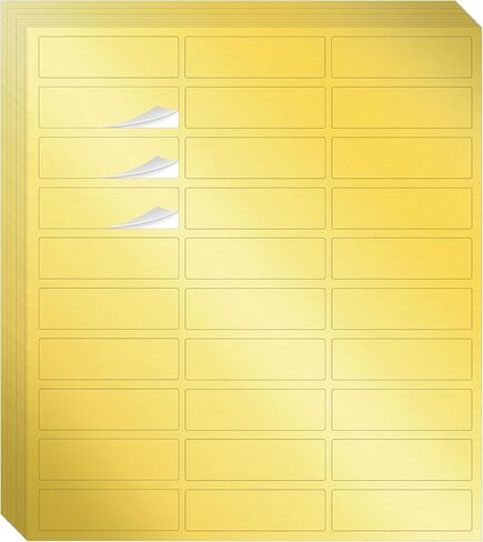 600 قطعة من ملصقات عنوان الإرجاع القابلة للطباعة مقاس 0.75 × 2.25 بوصة ملصقات بريدية فارغة من رقائق الذهب ملصقات ذهبية مخصصة للأظرف والبريد والشحن والمزيد in Kuwait