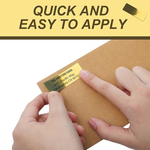 600 قطعة من ملصقات عنوان الإرجاع القابلة للطباعة مقاس 0.75 × 2.25 بوصة ملصقات بريدية فارغة من رقائق الذهب ملصقات ذهبية مخصصة للأظرف والبريد والشحن والمزيد in Kuwait