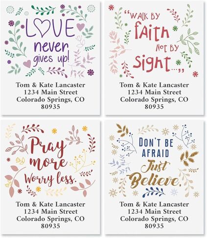 Colorful Images Expressions Religious Easter Return Address Mailing Labels, Personalize with Name and Shipping Address, Set of 144 Self Adhesive, Easy Peel Flat Label Sheets, Small Size, 4 Designs in Saudi Arabia